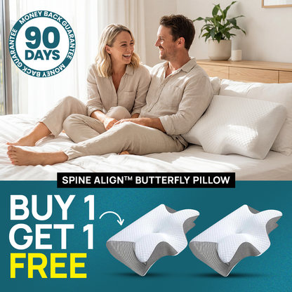 Butterfly Memory Foam Neck Pillow with Armrests for Side & Back Sleepers – Pack of Two